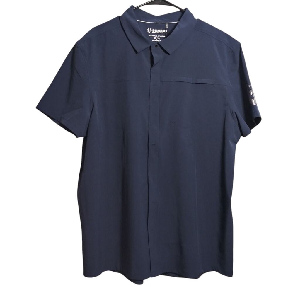 Sunice Duncan Woven Snap-Front Short Sleeve Shirt Midnight Golf Casual Size XL